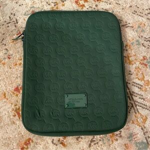 Michael Kors Forest Green Embossed Tablet Sleeve